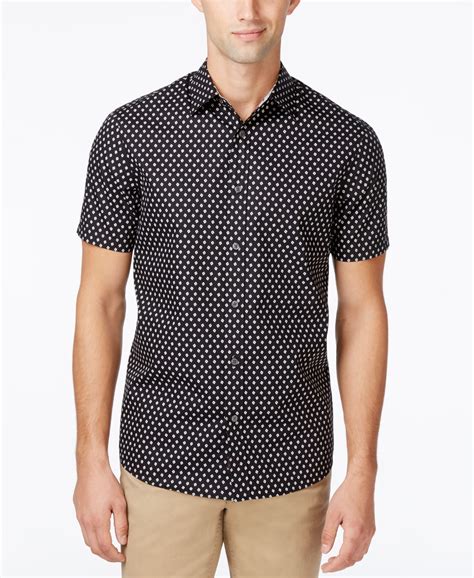 michael kors black and white button donw|Michael Kors short sleeve shirt.